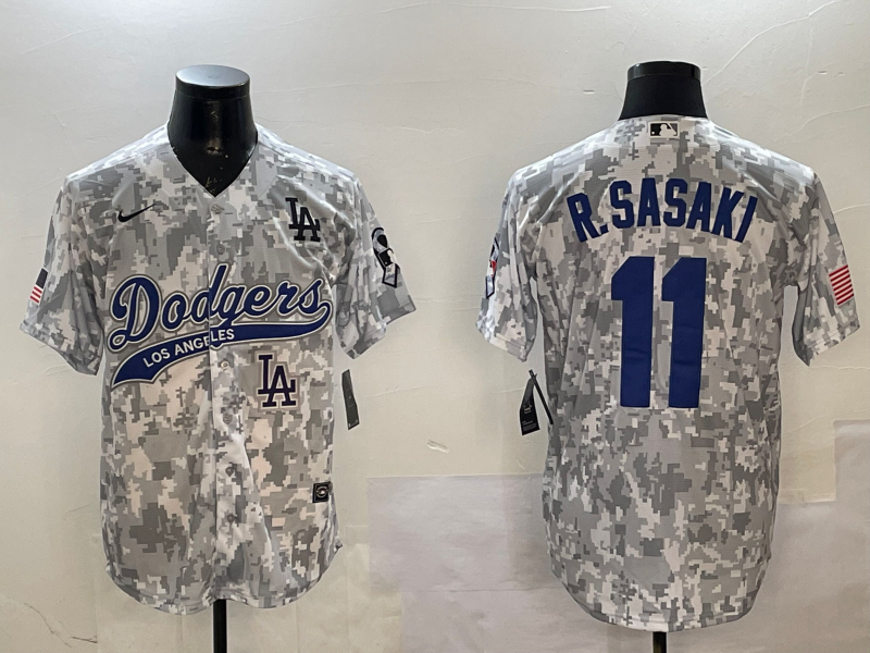 Men Los Angeles Dodgers #11 R Sasaki camo 2025 MLB nike jersey style 2->los angeles dodgers->MLB Jersey